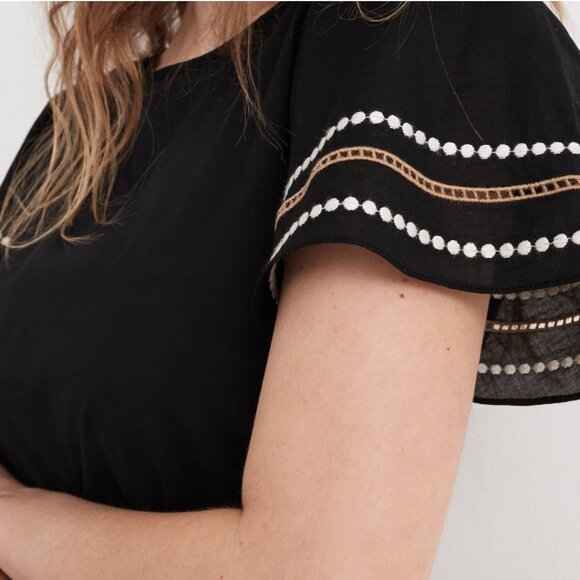 Embroidered Eyelet Puff-Sleeve Mini Dress Size L - Picture 6 of 6